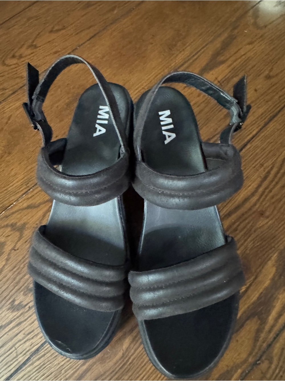 MIA Black Padded Strap Platform Sandals, 9. Chunky heel